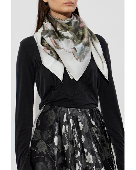 Maison Margiela Multicolor Silk Scarf With Logo