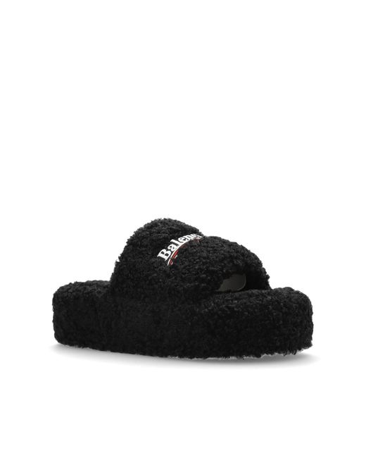 Balenciaga Black Slides With Logo,
