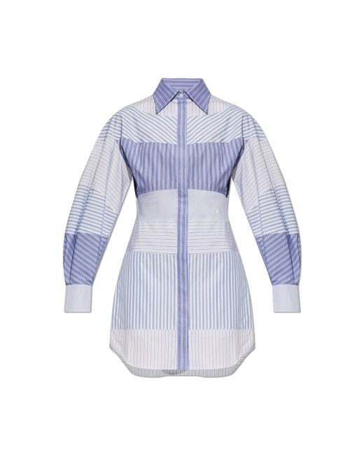 Moschino Blue Dress With A Stripe Pattern