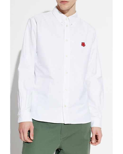 KENZO White Shirt With Patch for men