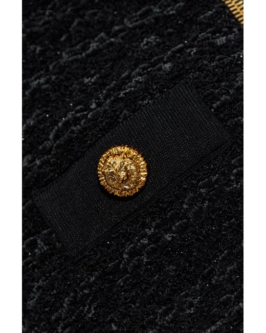Balmain Black Jacket With Decorative Buttons