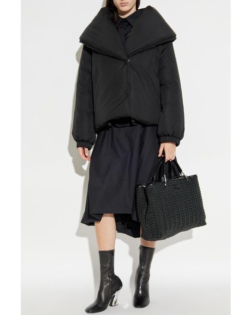 Moschino Black Insulated Jacket With Wide Collar