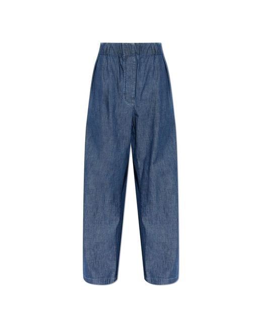 Jil Sander Blue Loose-Fit Trousers
