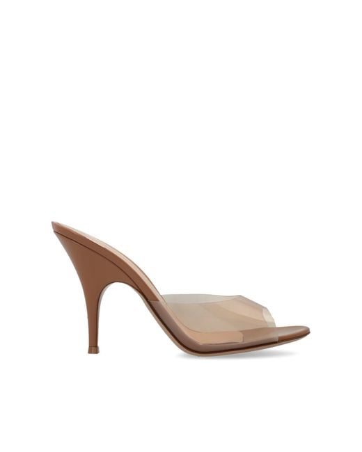 Gianvito Rossi White Heeled Mules "Sofia"