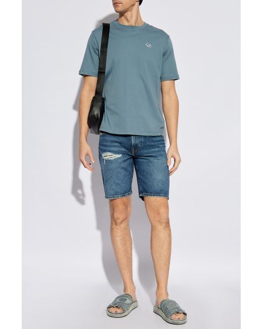DIESEL Blue Shorts D-Fin for men
