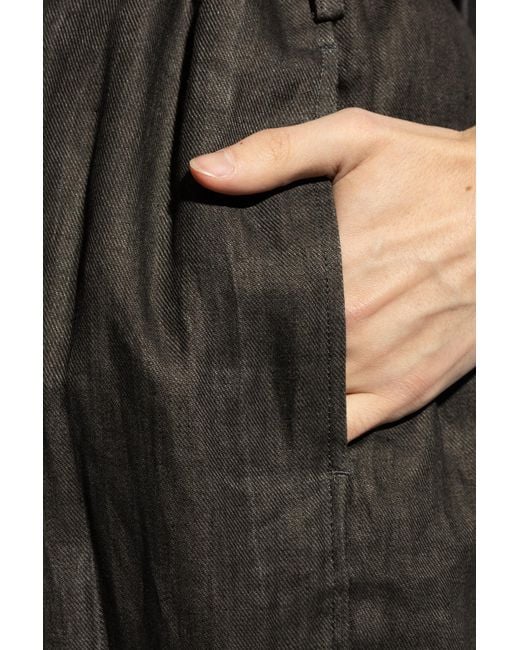 Yohji Yamamoto Black Loose-fitting Linen Trousers, for men