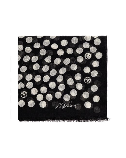 Moschino Natural Polka Dot Pattern Scarf