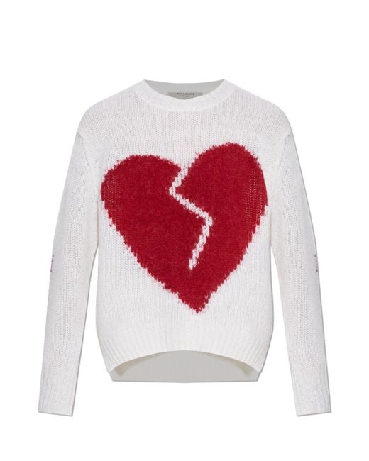 AllSaints Red Sweater 'Pulower Luvheart'