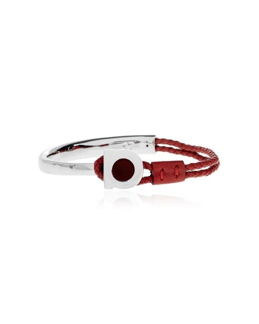 Ferragamo Red Bracelet With Logo for men
