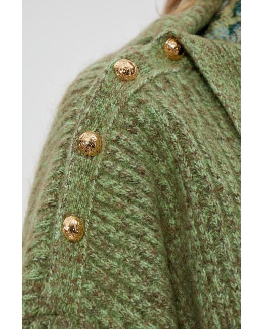 Ganni Green Wool Turtleneck