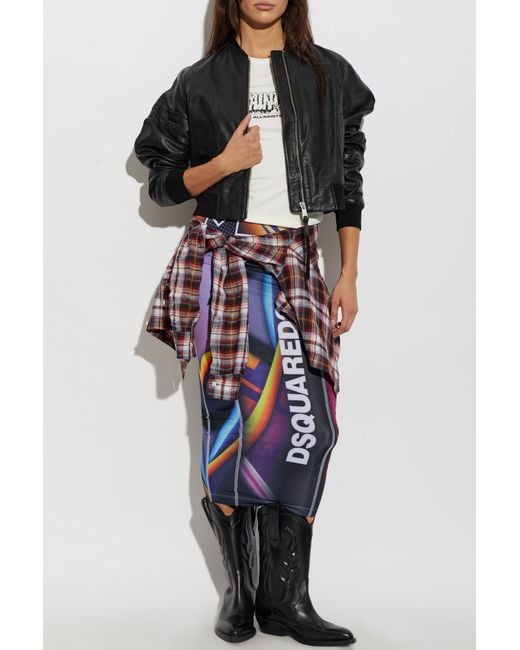 DSquared² Blue Skirt With Logo