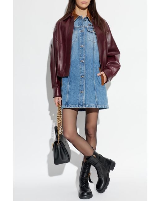 Versace Blue Denim Dress With Pockets