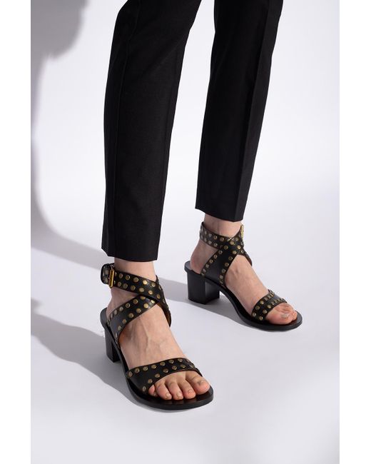 Isabel Marant Black 'jillin' Heeled Sandals,