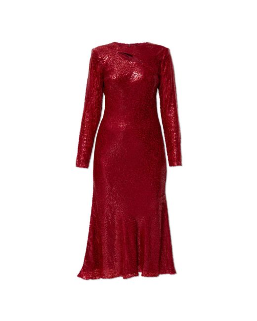 Self-Portrait Red Dress With Lurex Thread