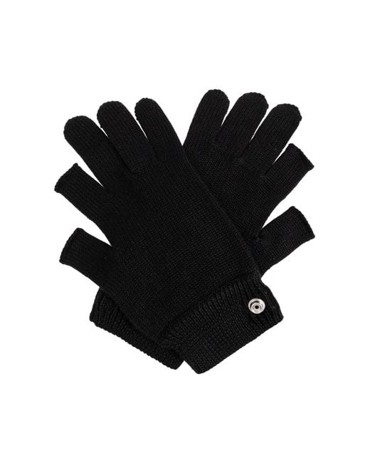 Rick Owens Black Cashmere Gloves for men