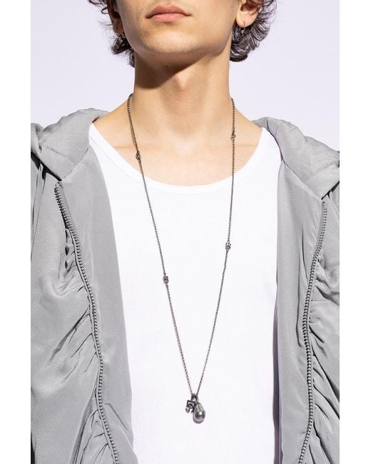 Dolce & Gabbana Black Necklace With Pendant for men
