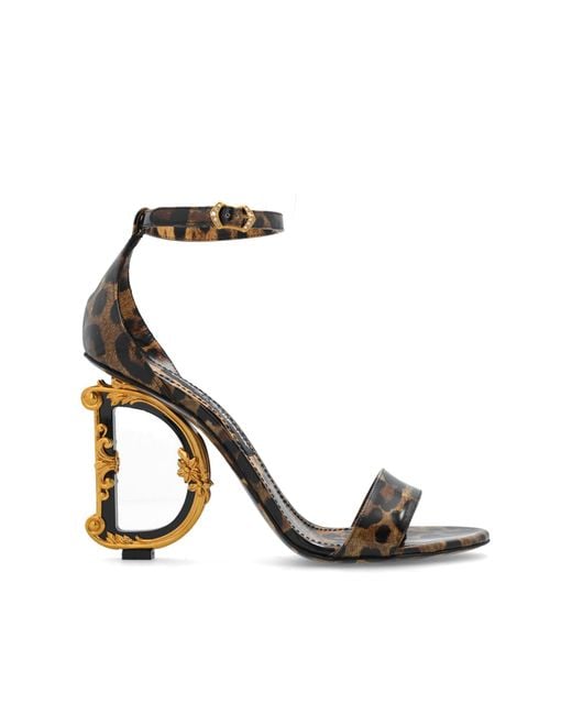 Dolce & Gabbana Brown 'Baroque' Heeled Sandals