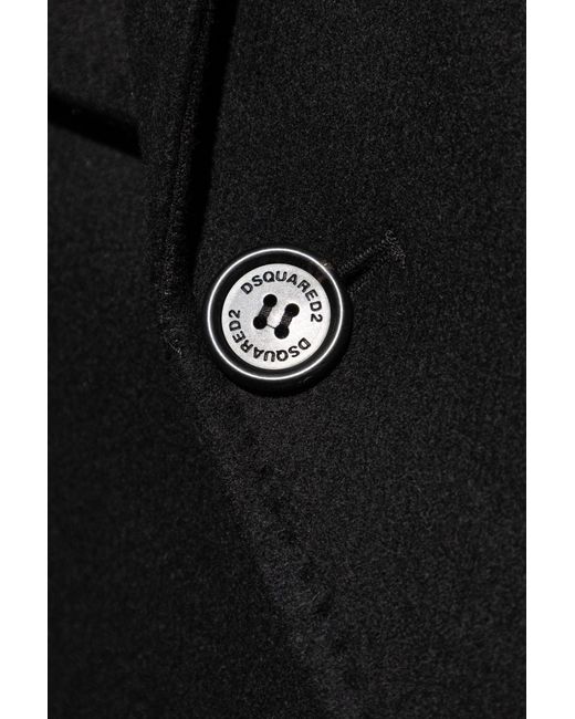 DSquared² Black Wool Coat for men