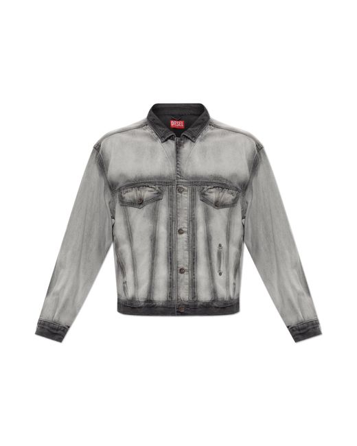 DIESEL Gray Denim Jacket 'D-Denver-Fsi'