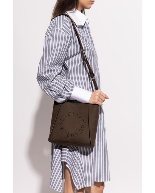 Stella McCartney Brown Shoulder Bag 'Logo Square'