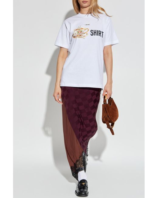 Moschino White T-Shirt With Print