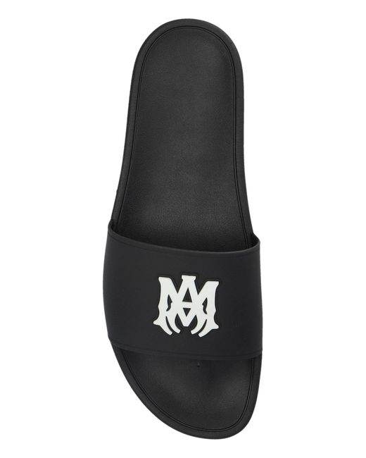Amiri Black Rubber Flip-Flops With Logo for men