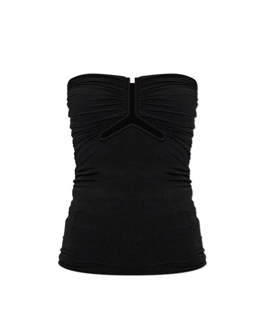 Rick Owens Black Top With Exposed Shoulders