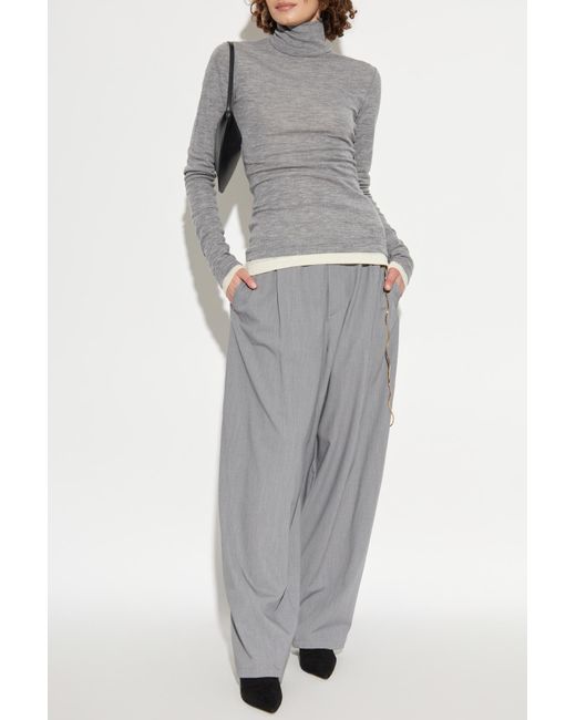Jil Sander Gray Set; Turtleneck And Top