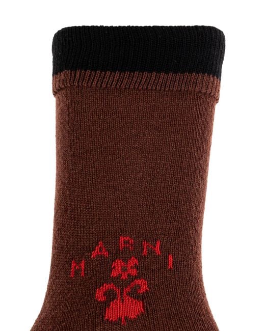 Marni Brown Wool Socks