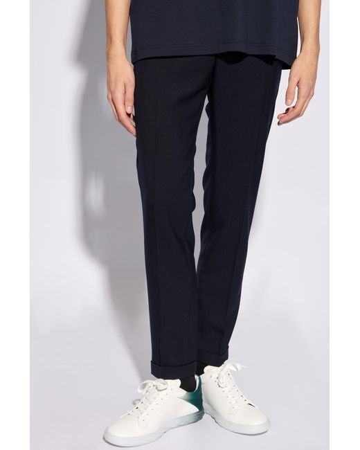 Paul Smith Blue Pleat-front Trousers, for men