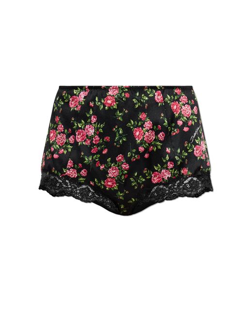 Dolce & Gabbana Black Silk High-Waisted Briefs