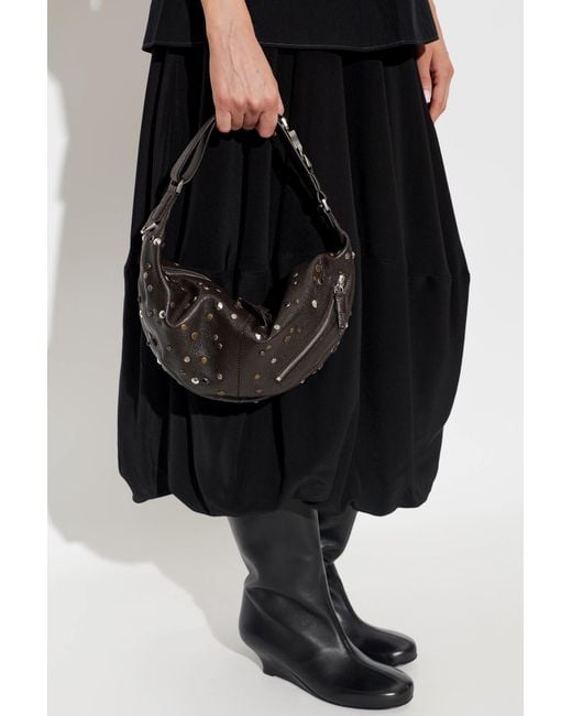 Lemaire Black Bag From The "Quiver Clip Mini" Line With Studs