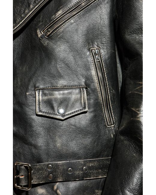 Vetements Black Leather Jacket for men