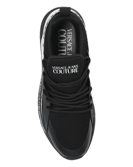 Versace Jeans Couture Black Sports Shoes With Printed Logo for men