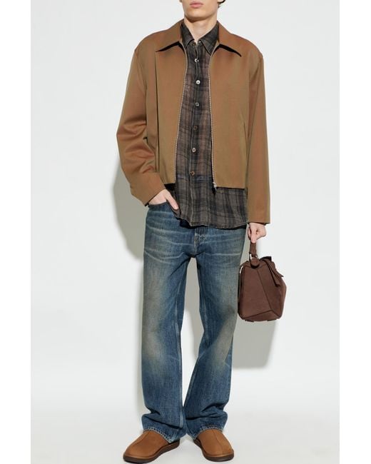 Our Legacy Gray Checked Pattern Shirt for men