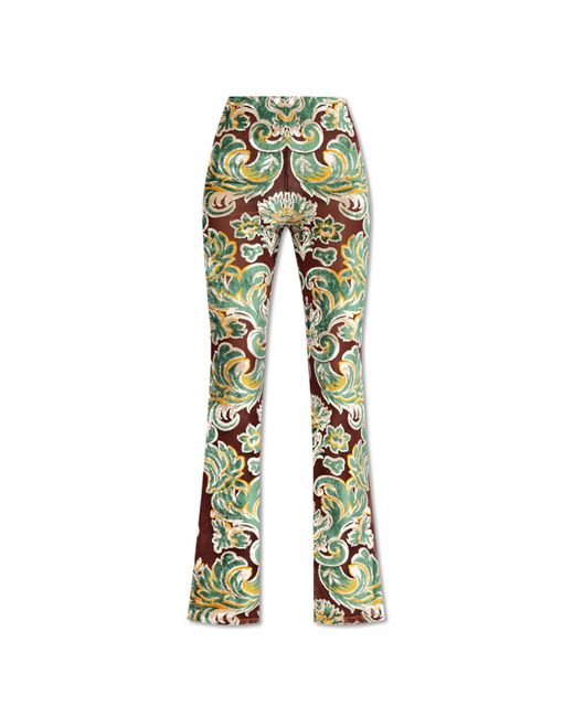 Etro Green Flared Trousers,