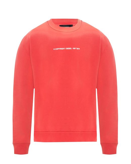 DIESEL Red Printed Sweatshirt for men