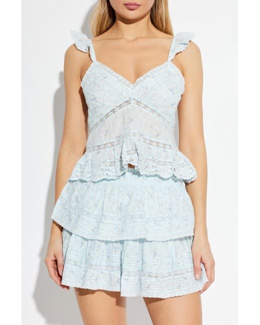 LoveShackFancy Blue Top 'Lainie'