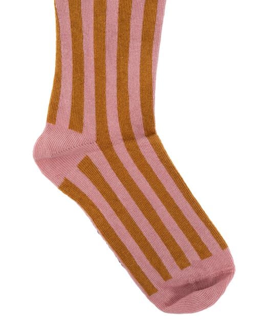 Bobo Choses Striped Tights in Pink