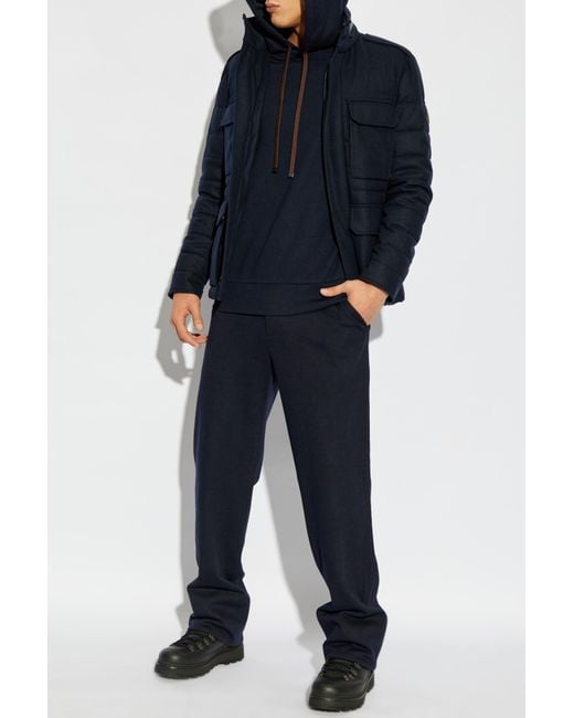 Moncler Blue Down Jacket Munt for men