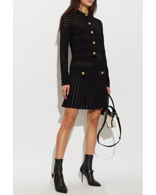 Balmain Black Fitted Cardigan