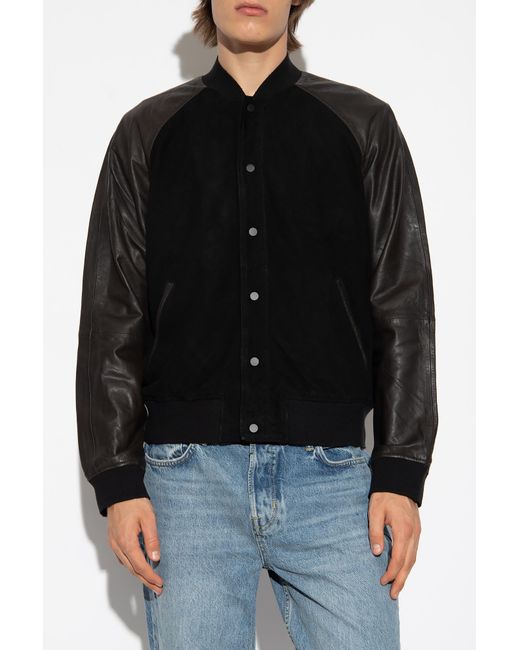 AllSaints Black ‘Maura’ Leather Jacket for men