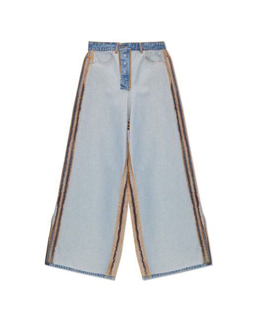 Vetements Blue Jeans With Inside-out Effect,