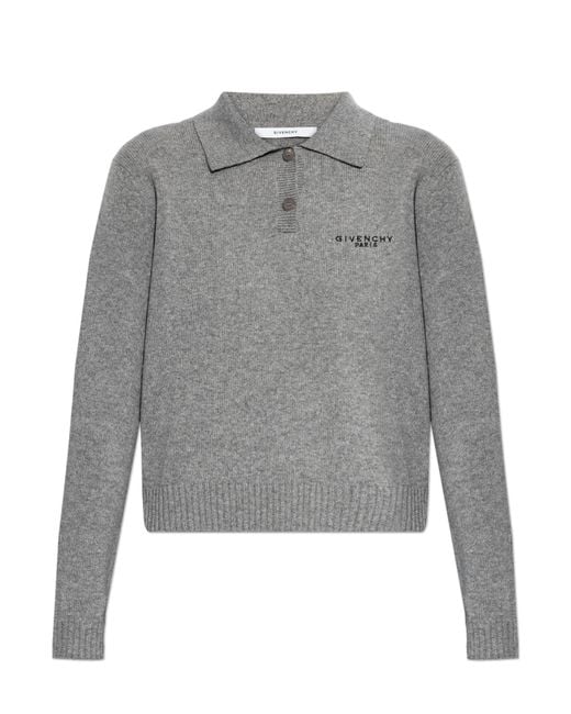 Givenchy Blue Wool Polo Sweater