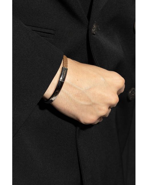 Ferragamo Metallic Bracelet With Logo for men