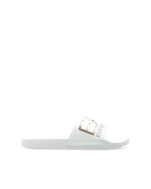 EA7 White Rubber Flip-Flops