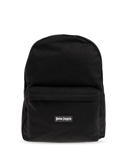 Palm Angels Black Backpack With Logo for men