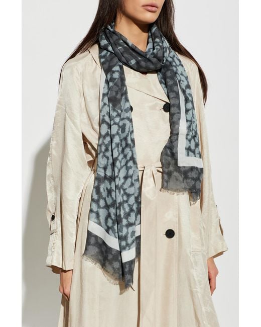 AllSaints Gray Patterned Scarf