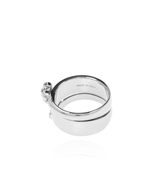 Alexander McQueen Metallic Brass Ring for men