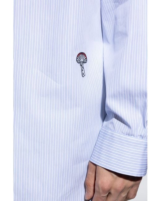 Bottega Veneta Blue Shirt With Striped Pattern for men